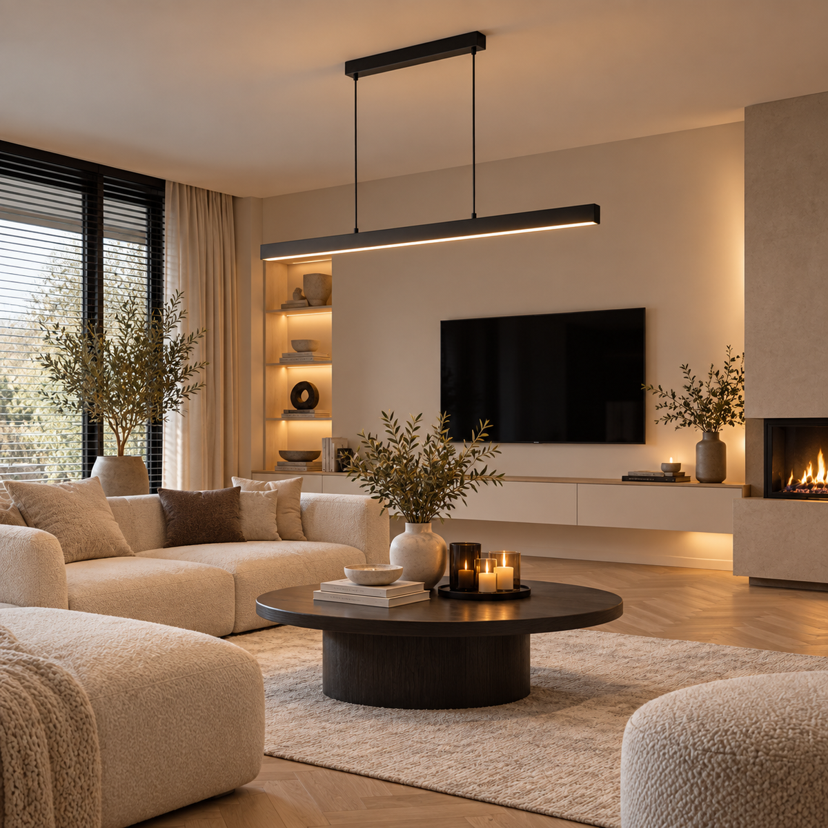 Linear LED Pendant Light – Dining Table & Kitchen Island – view 4 | BROKLEN