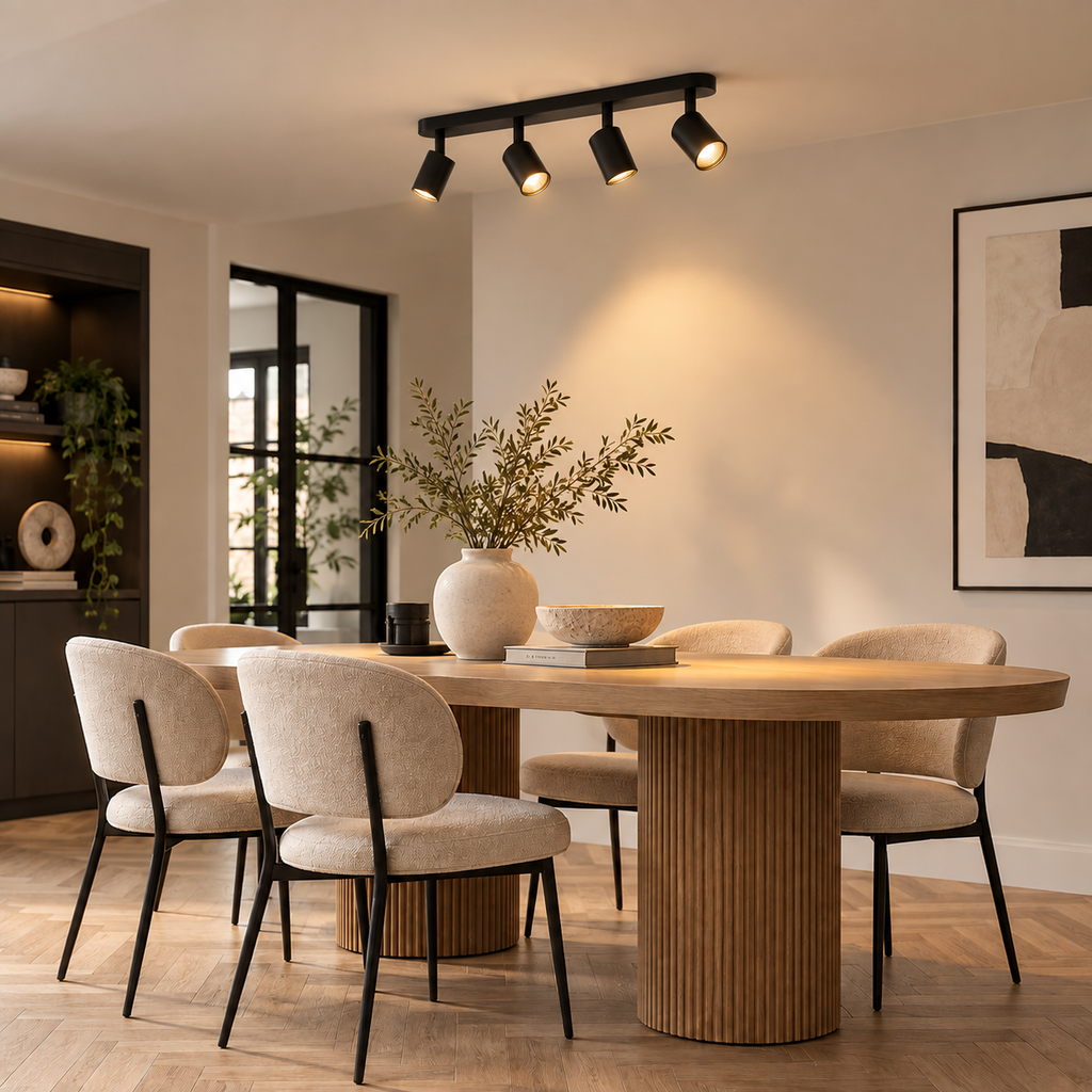4-Spotlight Ceiling Track Light – Matt Black – view 2 | BROKLEN