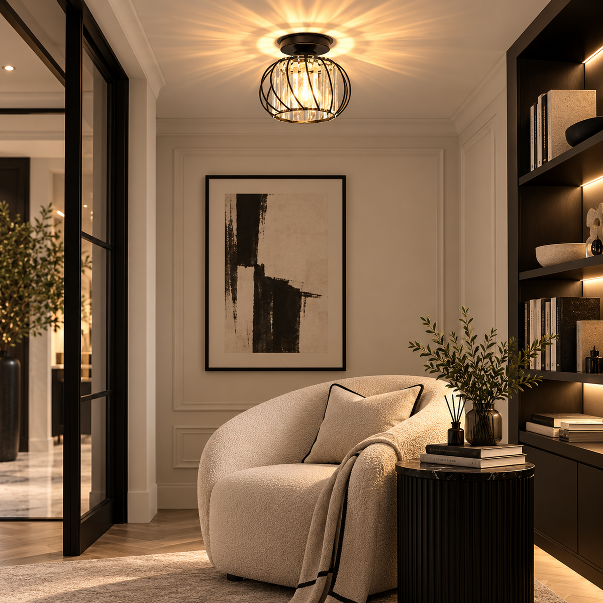 Compact Glass Rod Flush Ceiling Light – view 3 | BROKLEN