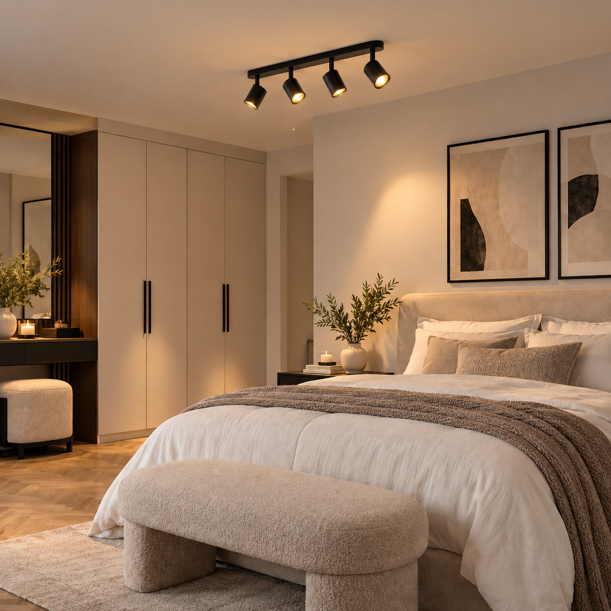 4-Spotlight Ceiling Track Light – Matt Black – view 5 | BROKLEN
