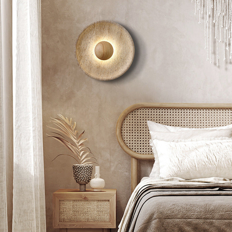 Japandi Wabi-Sabi Travertine Wall Light – view 3 | BROKLEN