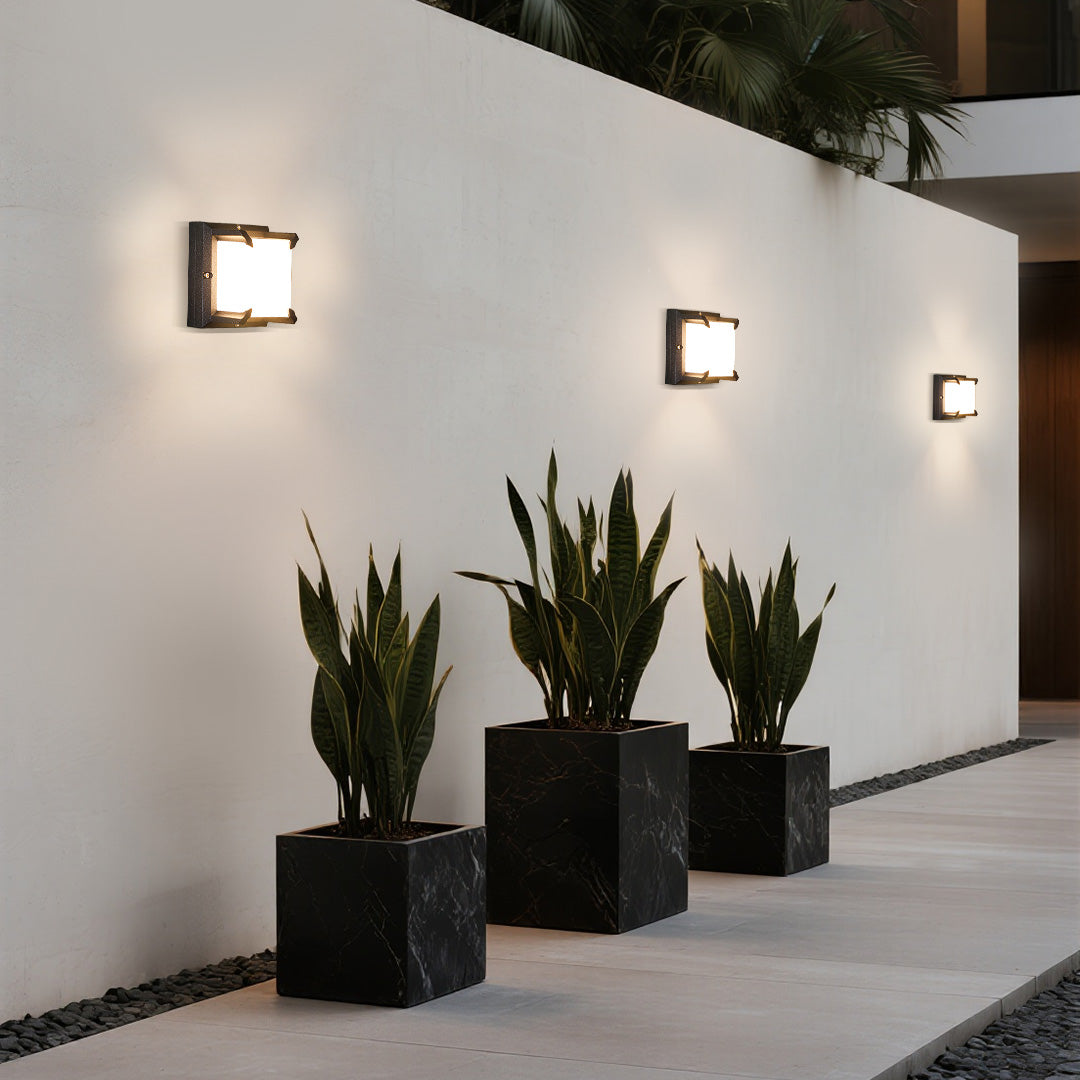 Square Black Waterproof LED Outdoor Wall Light – view 8 | BROKLEN