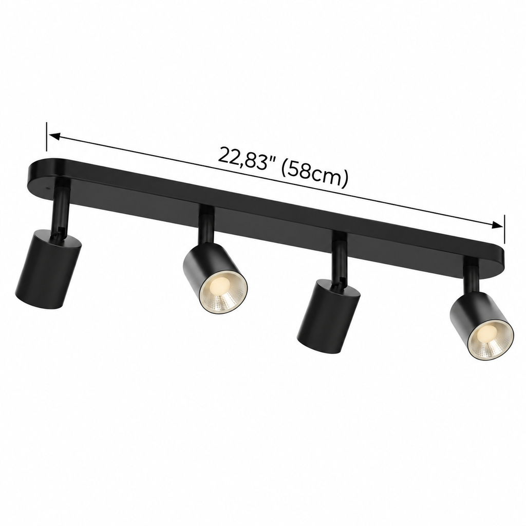 4-Spotlight Ceiling Track Light – Matt Black – view 7 | BROKLEN