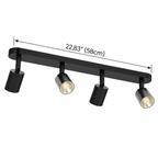 4-Spotlight Ceiling Track Light – Matt Black – view 7 | BROKLEN