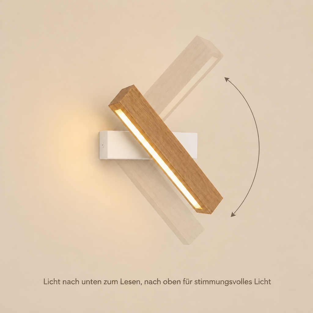 Solid Wood LED Reading Wall Light, Pivoting Head – view 87 | BROKLEN