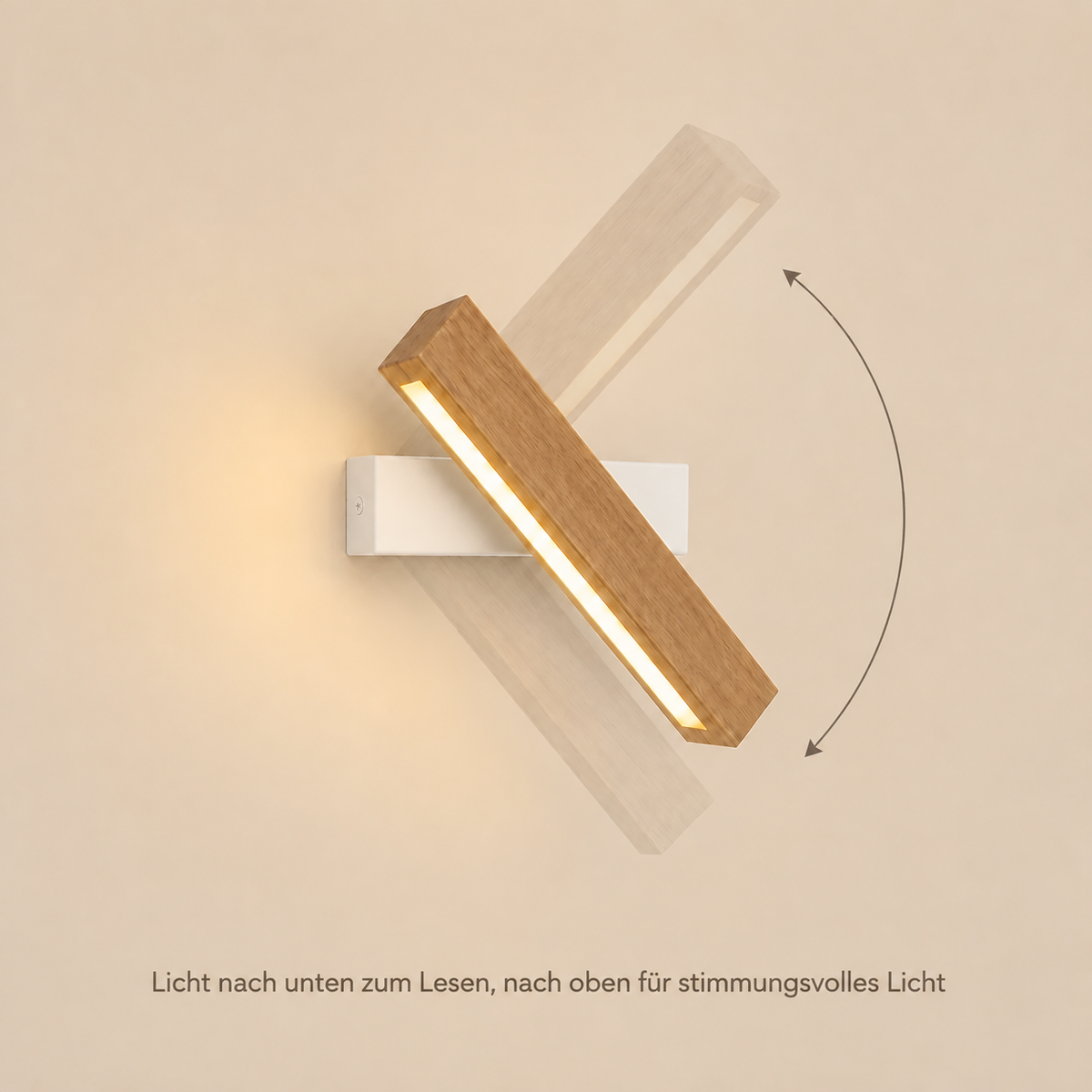 Solid Wood LED Reading Wall Light, Pivoting Head – view 87 | BROKLEN