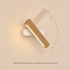 Solid Wood LED Reading Wall Light, Pivoting Head – view 38 | BROKLEN