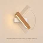 Solid Wood LED Reading Wall Light, Pivoting Head – view 88 | BROKLEN
