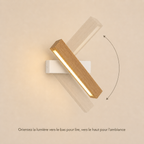 Solid Wood LED Reading Wall Light, Pivoting Head – view 36 | BROKLEN