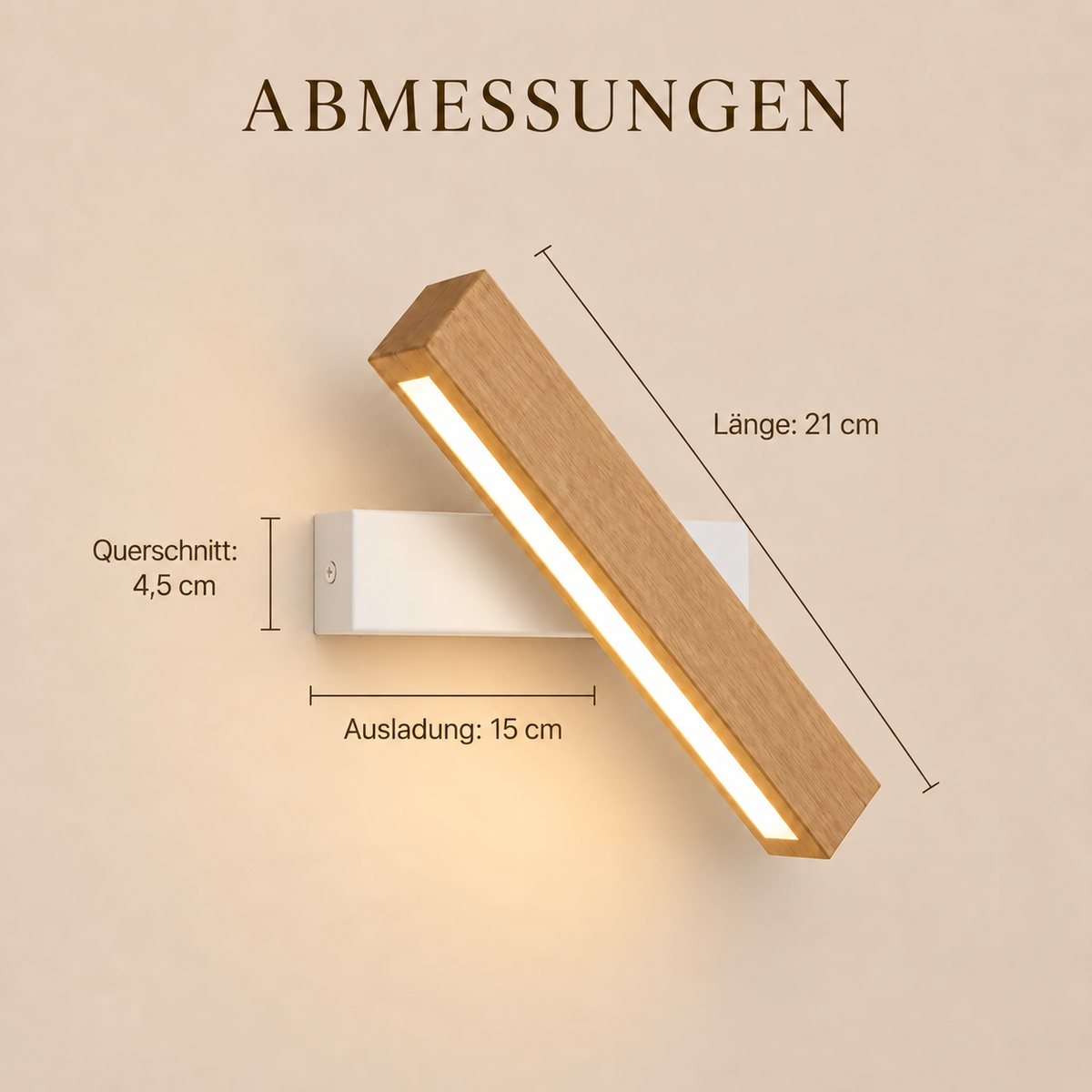 Solid Wood LED Reading Wall Light, Pivoting Head – view 40 | BROKLEN