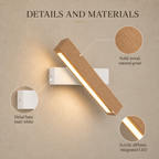 Solid Wood LED Reading Wall Light, Pivoting Head – view 45 | BROKLEN