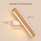 Solid Wood LED Reading Wall Light, Pivoting Head – view 91 | BROKLEN