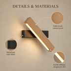 Solid Wood LED Reading Wall Light, Pivoting Head – view 20 | BROKLEN