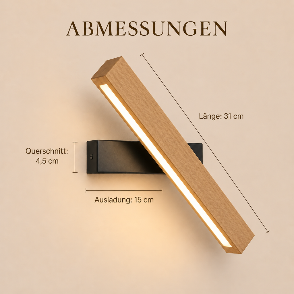 Solid Wood LED Reading Wall Light, Pivoting Head – view 65 | BROKLEN