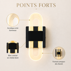 LED Headboard Wall Light, Ribbed Acrylic Loops, Warm Light – view 15 | BROKLEN