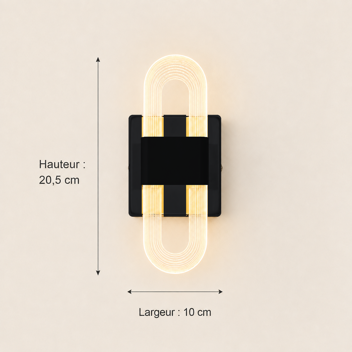 LED Headboard Wall Light, Ribbed Acrylic Loops, Warm Light – view 17 | BROKLEN