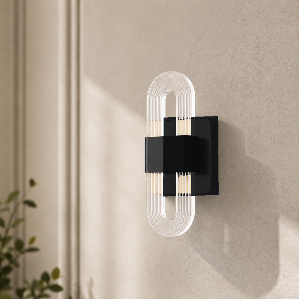 LED Headboard Wall Light, Ribbed Acrylic Loops, Warm Light – view 19 | BROKLEN