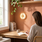 Alabaster Marble Disc Wall Light, 360° Halo – view 9 | BROKLEN