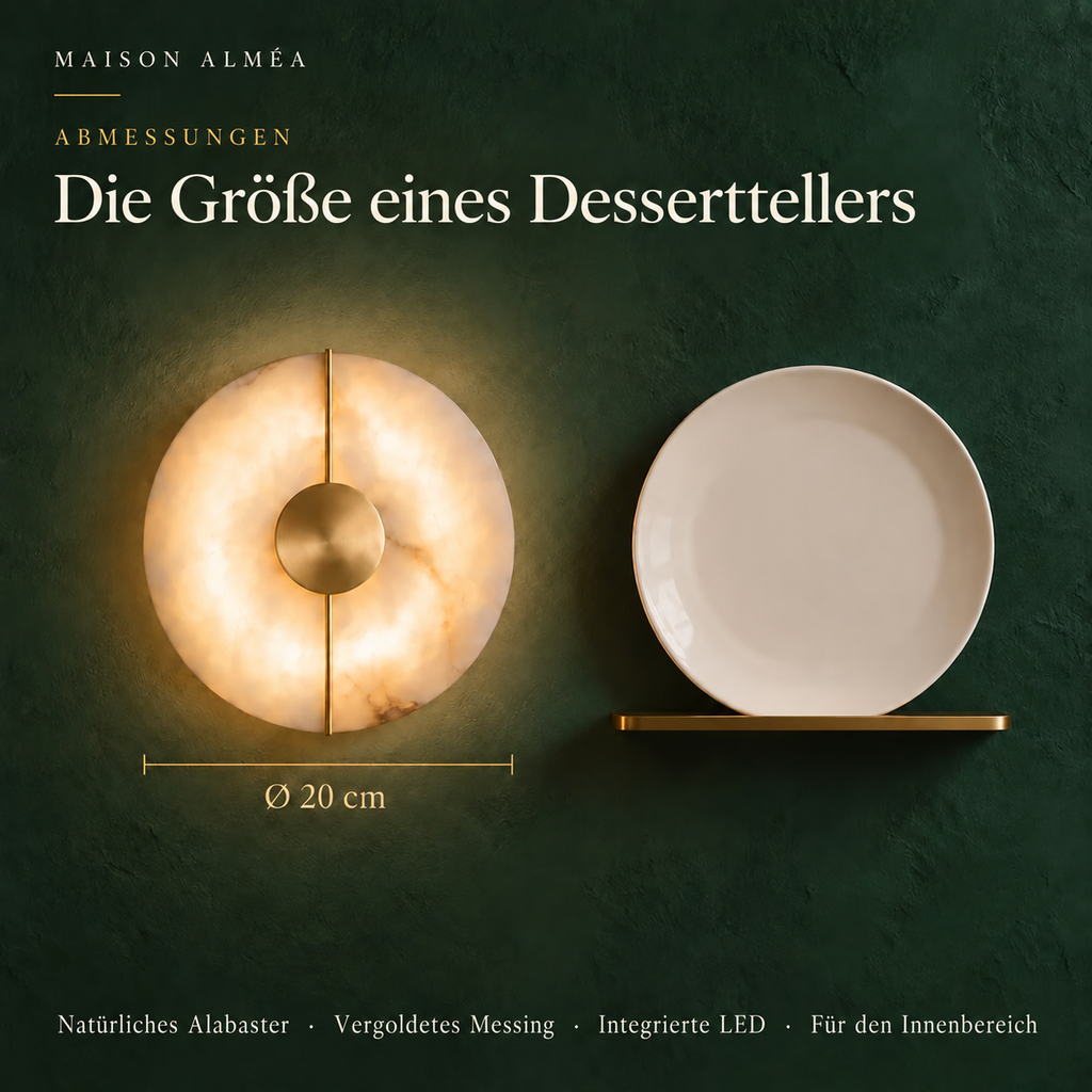 Alabaster Marble Disc Wall Light, 360° Halo – view 16 | BROKLEN
