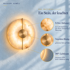 Alabaster Marble Disc Wall Light, 360° Halo – view 19 | BROKLEN