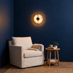 Alabaster Marble Disc Wall Light, 360° Halo – view 25 | BROKLEN