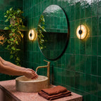Alabaster Marble Disc Wall Light, 360° Halo – view 38 | BROKLEN
