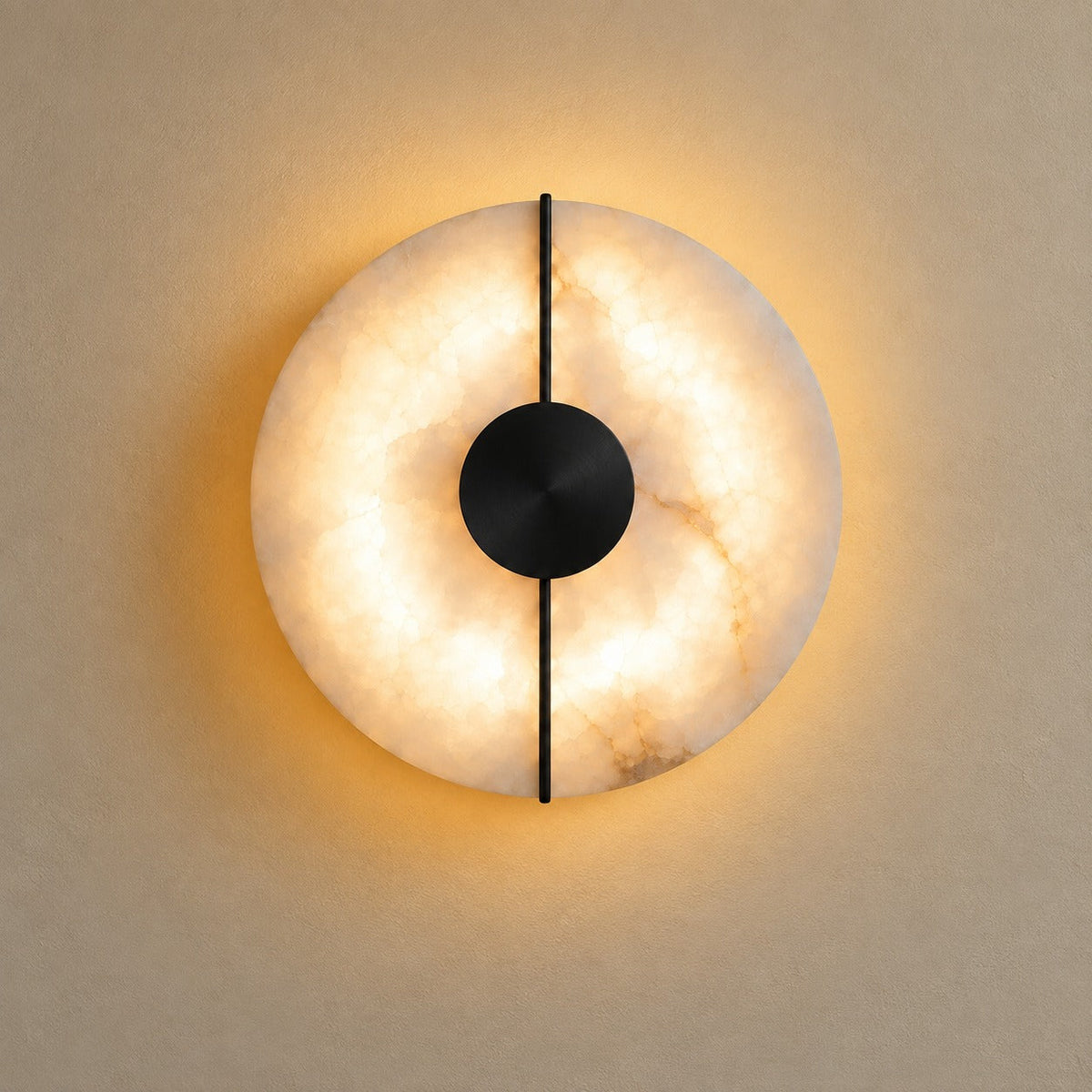 Alabaster Marble Disc Wall Light, 360° Halo – view 22 | BROKLEN