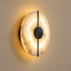 Alabaster Marble Disc Wall Light, 360° Halo – view 24 | BROKLEN