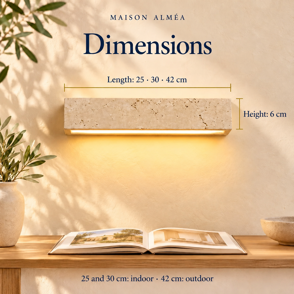 Linear Travertine LED Wall Light, Indoor and Outdoor – view 7 | BROKLEN