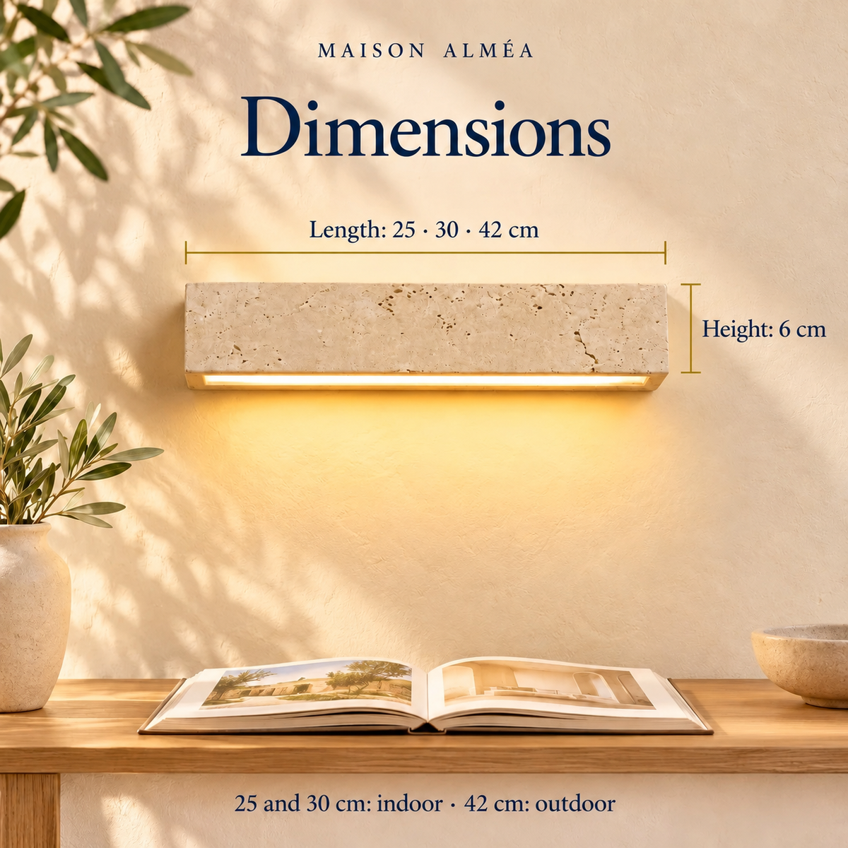Linear Travertine LED Wall Light, Indoor and Outdoor – view 7 | BROKLEN