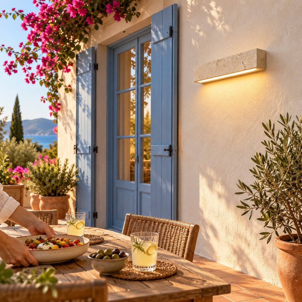 Linear Travertine LED Wall Light, Indoor and Outdoor – view 4 | BROKLEN