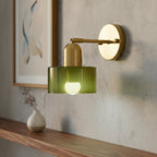 Bauhaus Wall Lamp with Coloured Glass