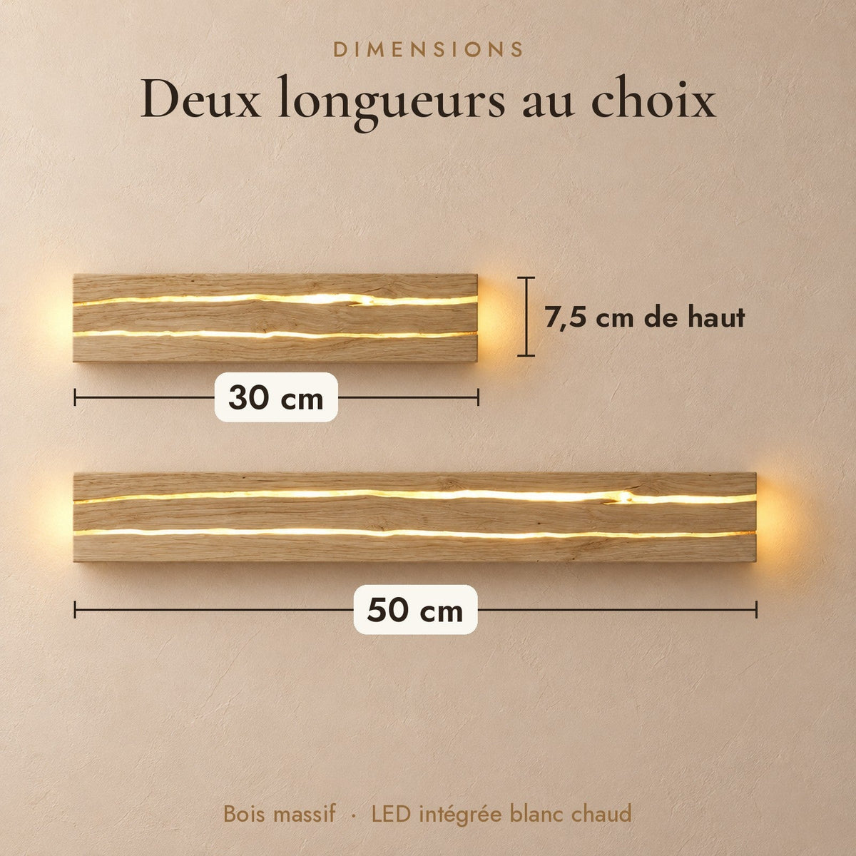 Wooden LED Wall Light with Crackle Light Line, Nordic Style – view 5 | BROKLEN
