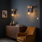 Vintage Wood Wall Light with Exposed Bulb, E27 – view 10 | BROKLEN