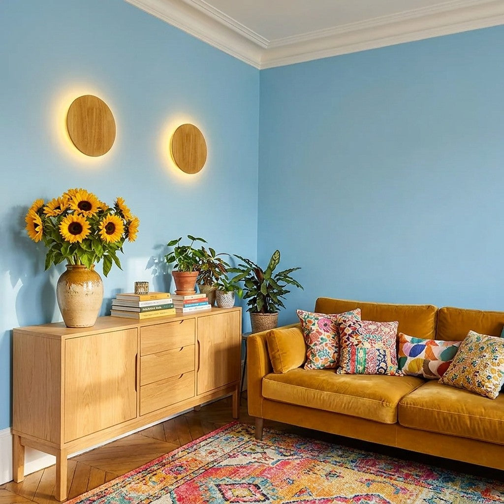 Wooden Halo Wall Light, Nordic Style – view 3 | BROKLEN