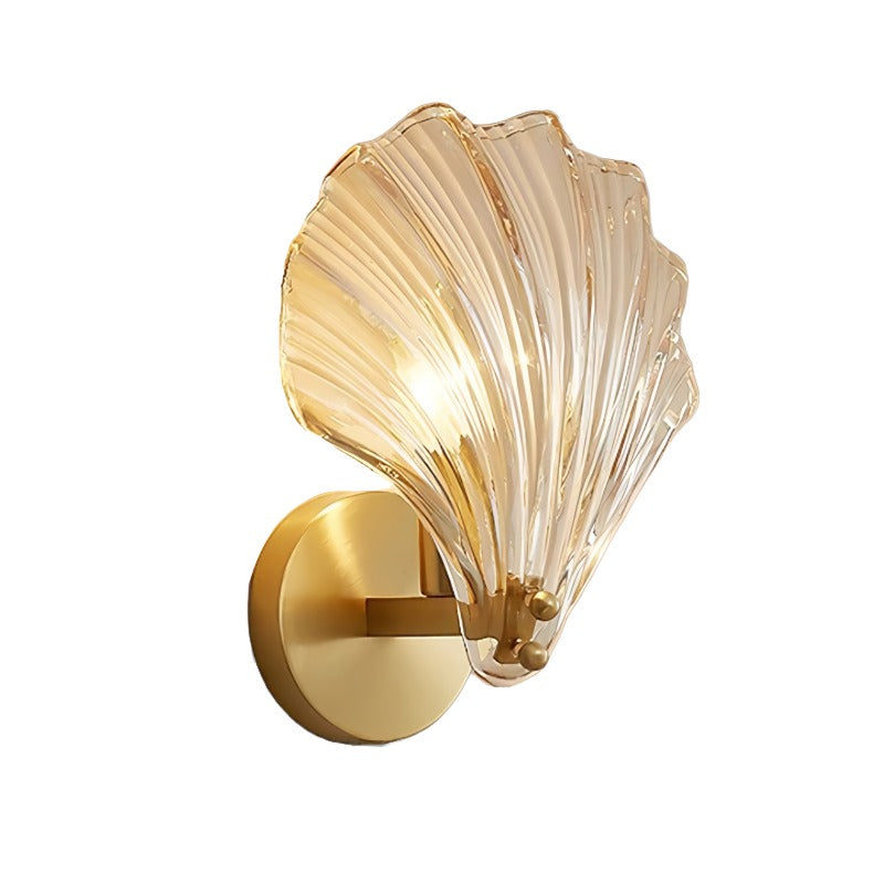 Brass & Glass Shell Wall Light