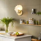 Brass & Glass Shell Wall Light – view 10 | BROKLEN