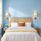 Gold Wall Light with Fabric Shade, Country Style – view 3 | BROKLEN