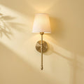Gold Wall Light with Fabric Shade, Country Style