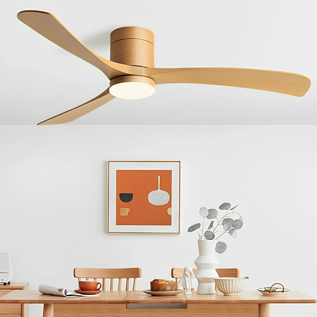 Minimalist Ceiling Fan Light with Remote for Living Room