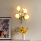 Ceramic Flower Wall Lamp Handcrafted
