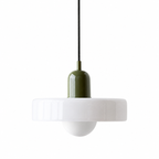 Retro Coloured Glass Disc Pendant Light
