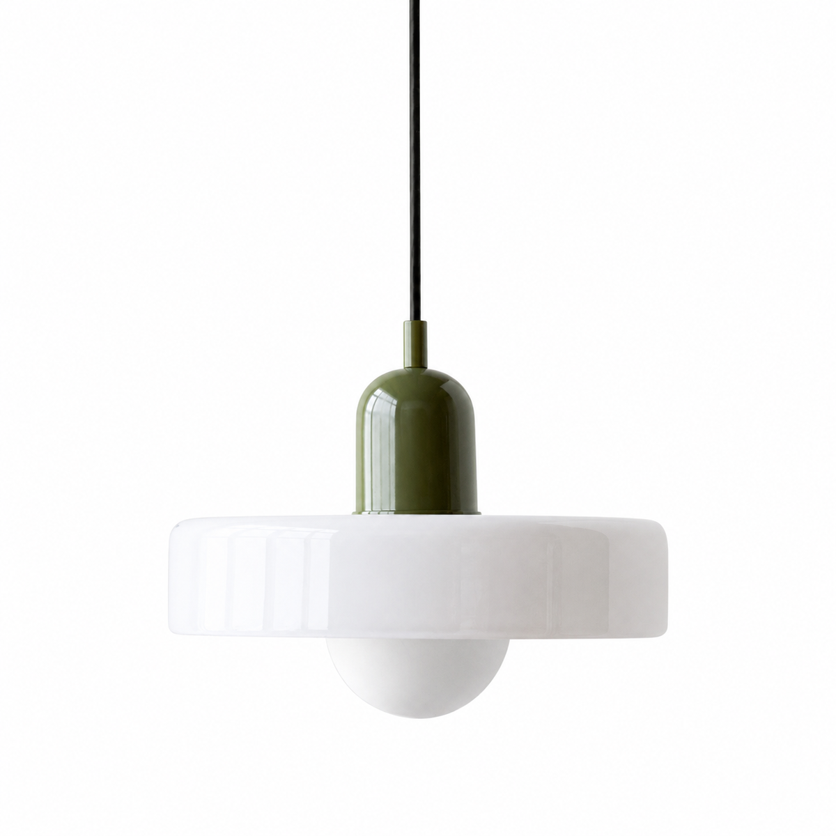 Retro Coloured Glass Disc Pendant Light