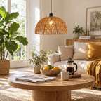 Japanese Woven Rattan Dome Pendant Light, Ø 30 cm – view 8 | BROKLEN