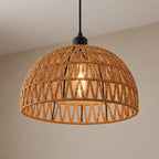 Japanese Woven Rattan Dome Pendant Light, Ø 30 cm – view 4 | BROKLEN