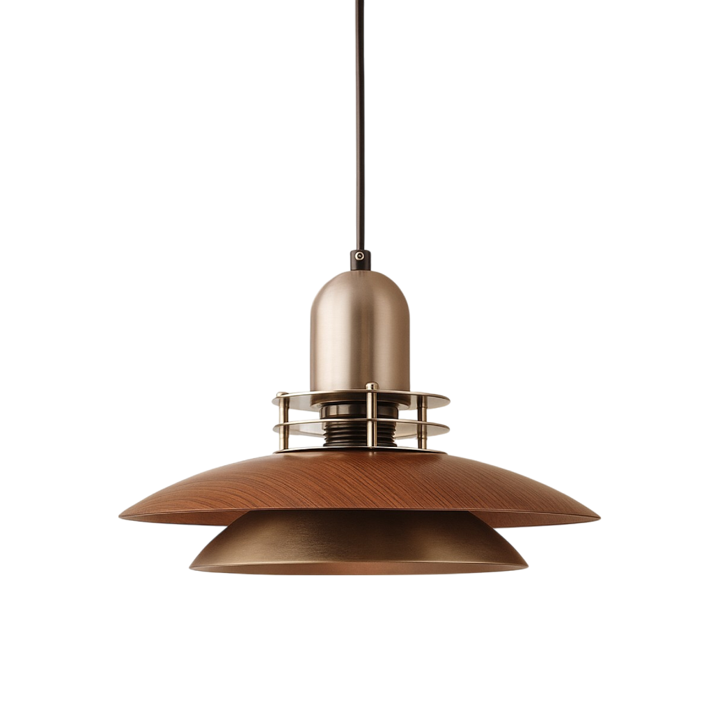 Layered Walnut Wood Pendant Light – view 6 | BROKLEN