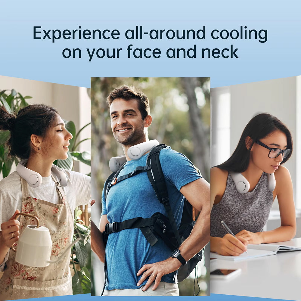 FaniWixe 5-Speed Bladeless Neck Fan – 5000mAh Battery, 360° Cooling & 16.5H Long Runtime