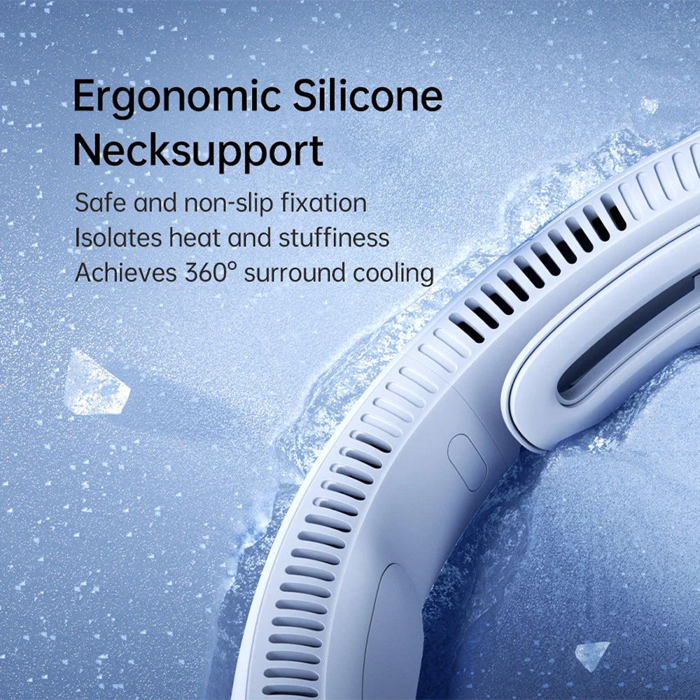 FaniWixe 5-Speed Bladeless Neck Fan – 5000mAh Battery, 360° Cooling & 16.5H Long Runtime