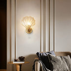 Brass & Glass Shell Wall Light – view 4 | BROKLEN