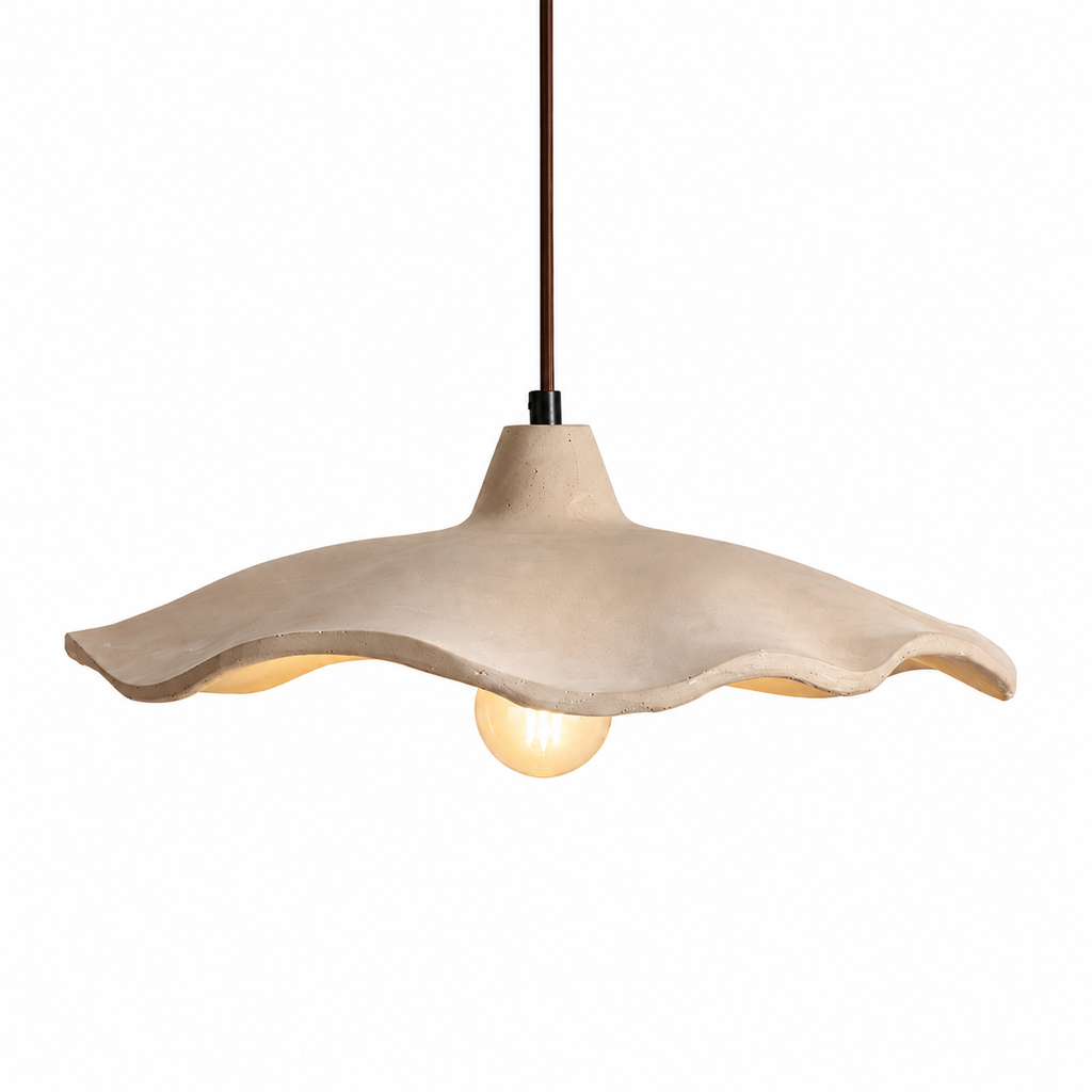 Flower-Shaped Cement Pendant Light – Wabi-Sabi